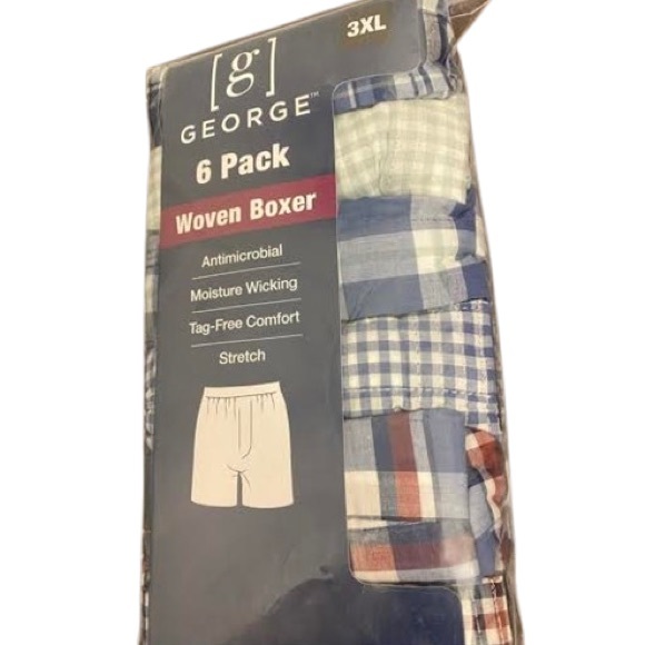 Men’s 6 Pack Woven Boxer George - Picture 4 of 6
